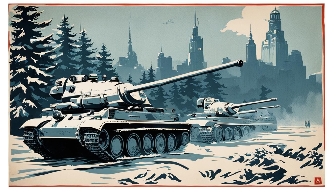 Vintage Cold War Propaganda Poster