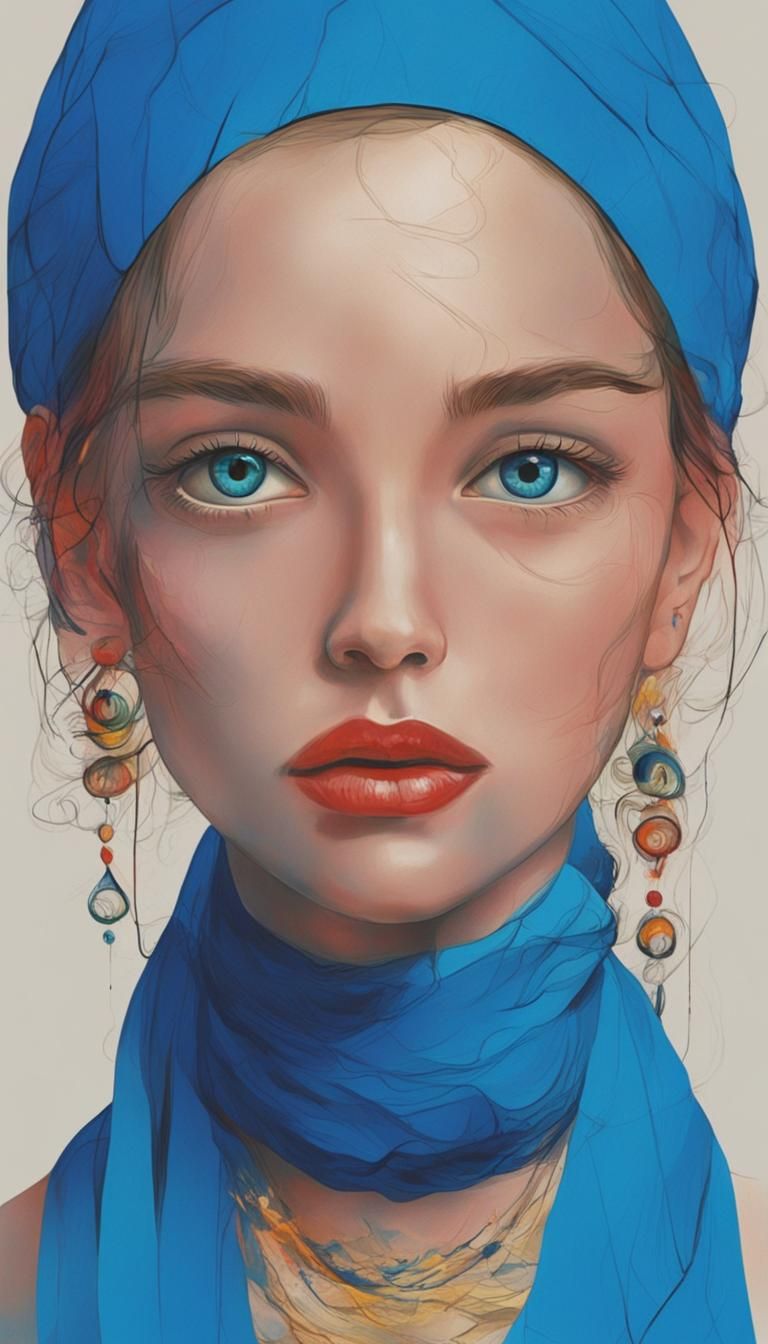 Abstract Portrait in Flowing Picasso Style