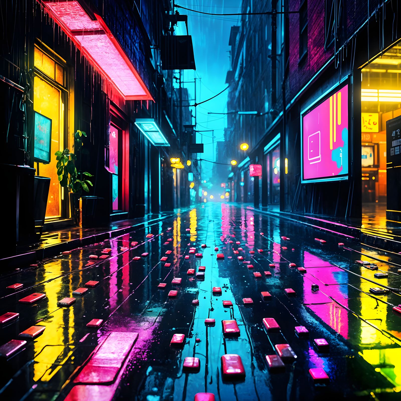 Hunderte Handys Fall from the Sky in Surreal Rainstorm Scene