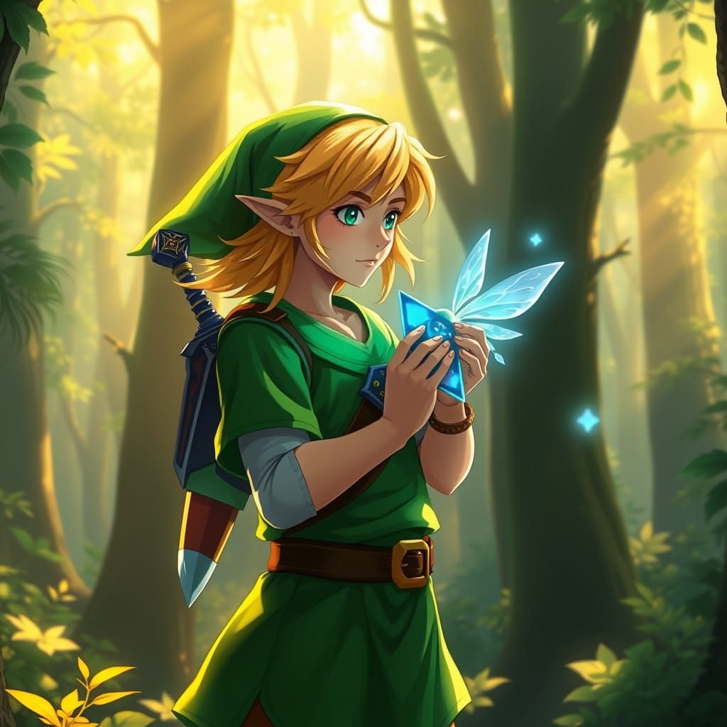 Epic Fantasy Hero in Vibrant Anime Style