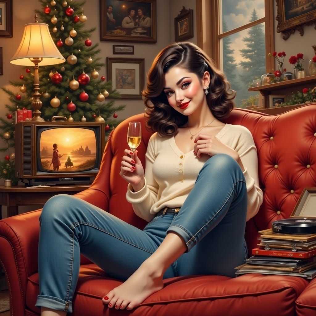 Warm Christmas Afternoon in a Cozy Home