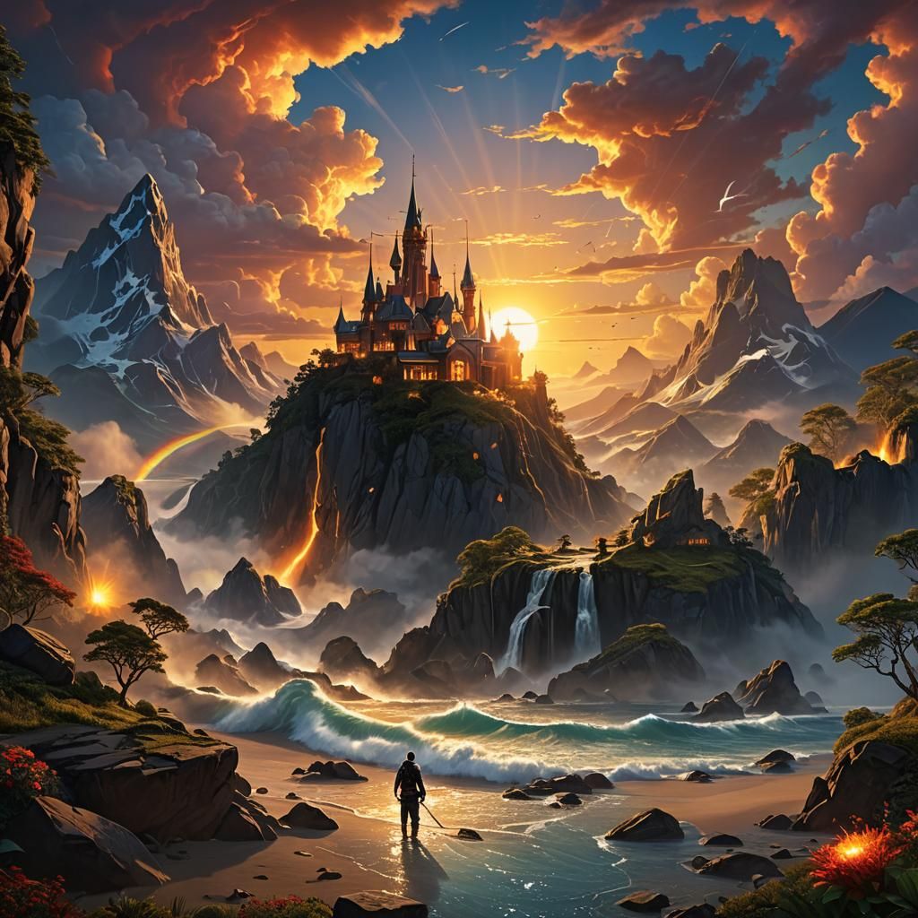 Fantastical Sunrise Concept Art in Deep Color