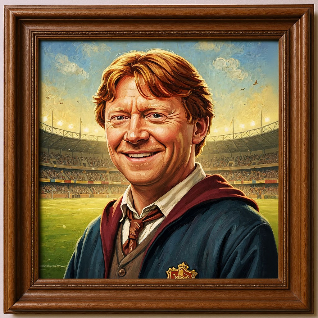 Arthur Weasley Smiling: Impasto Oil Painting