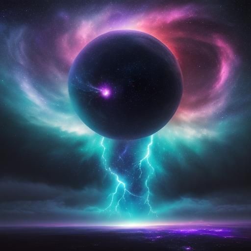Cosmic Storm Engulfs Planet in Surreal Space Art