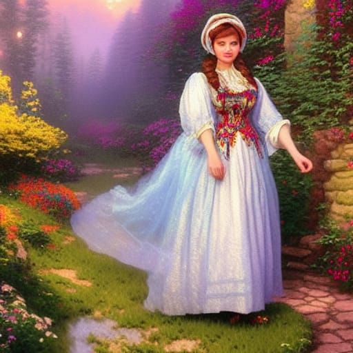 Ethereal Beauty in Russian Folk Costume