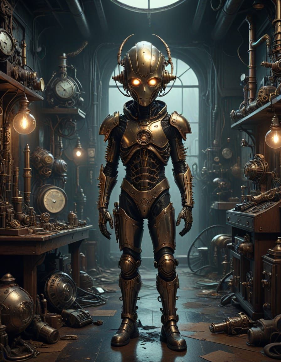 Young Inventor Wears Steampunk Anti-Cootie Suit in Workshop