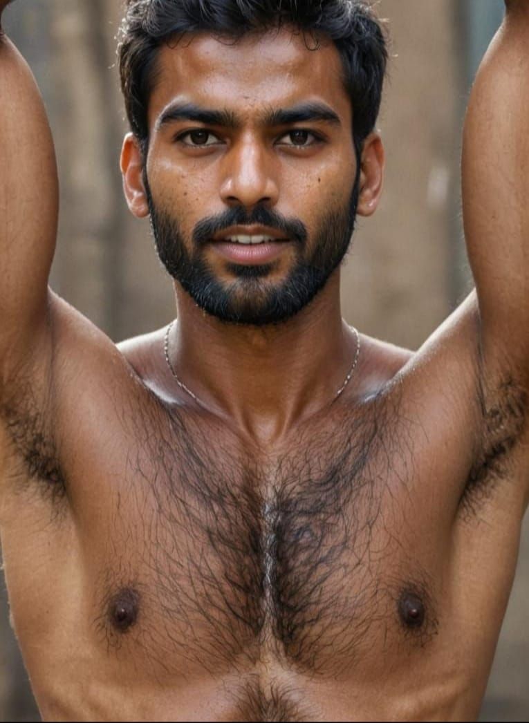 Young Indian Man with Strong Build in Realistic Portrait