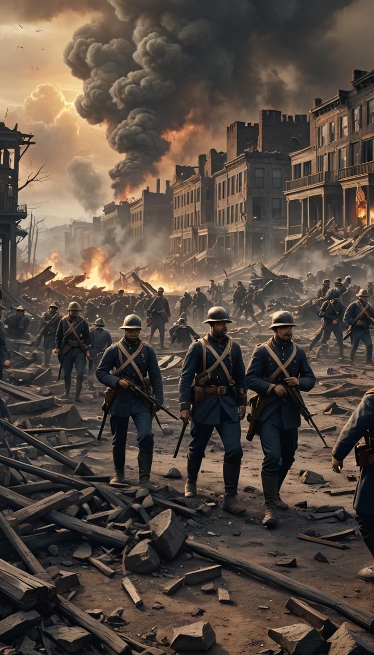 American Civil War Battle Scene: Digital Art