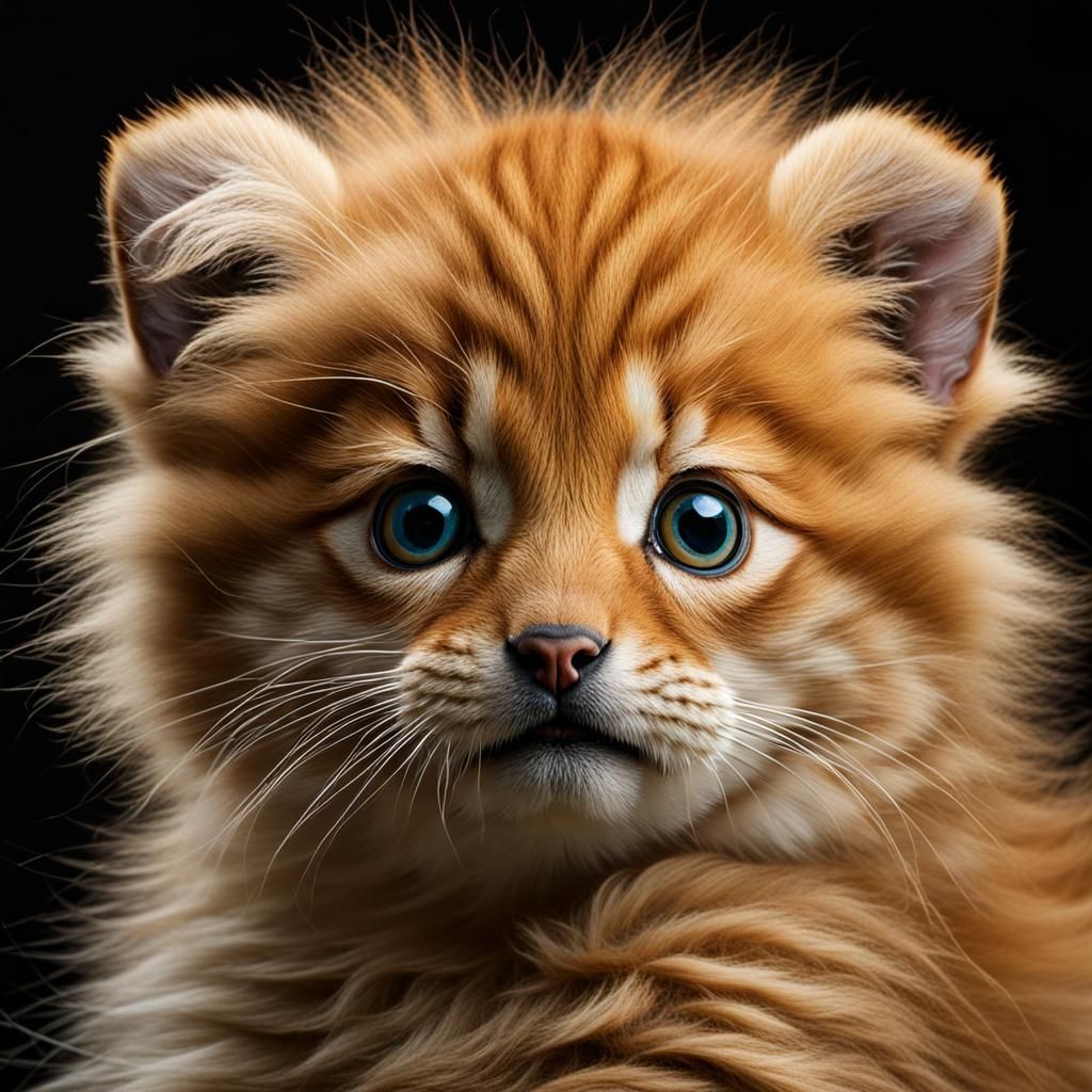 Professional Portrait of Cute Animals in Studio Lighting