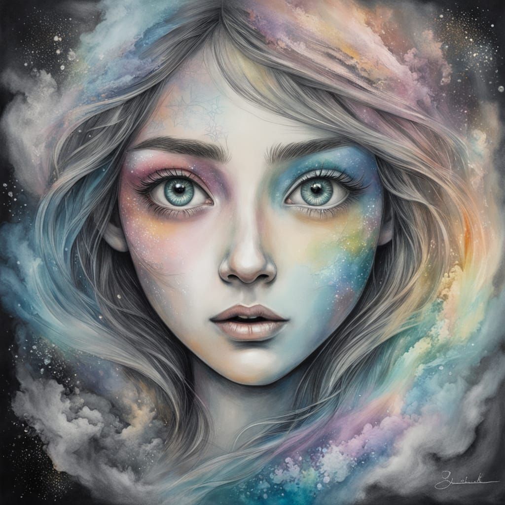 Ethereal Stardust Face in Pastel Hues