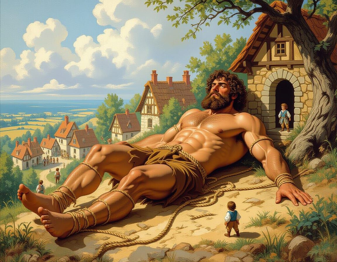 Gulliver Bound: A Lilliputian Encounter in Romantic Style