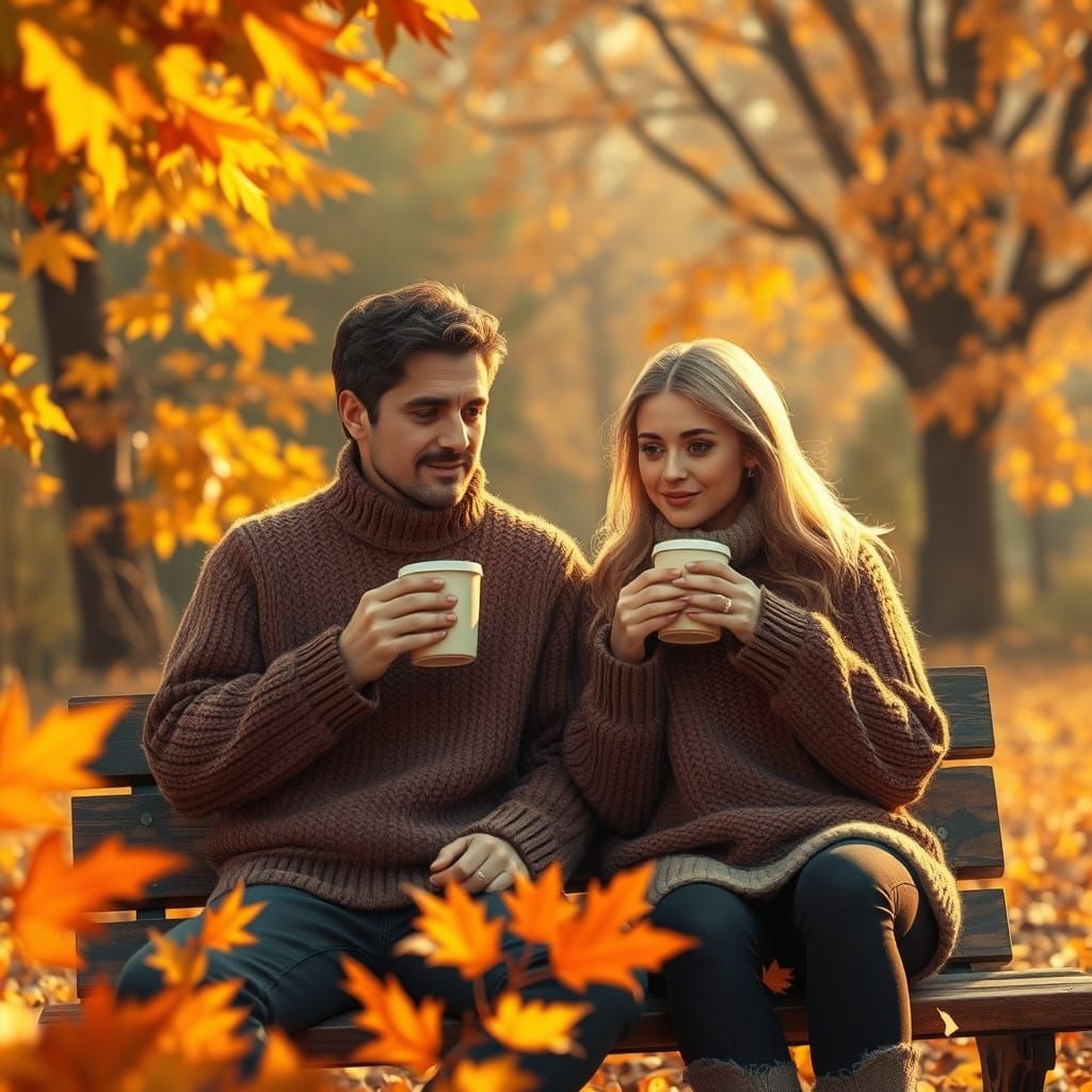 Cozy Autumn Coffee: A Digital Art Landscape