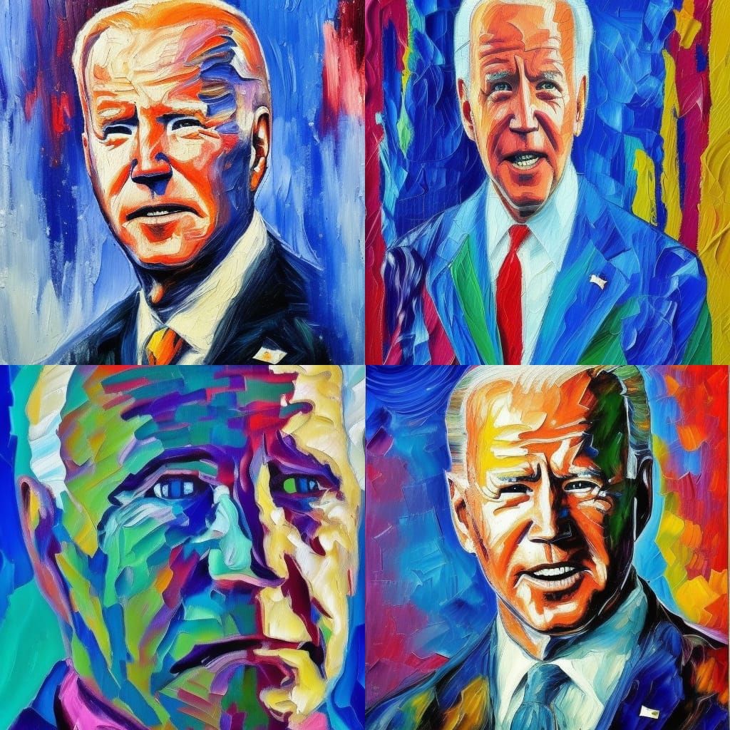 Ghost of Joe Biden in Expressionist Oil Painting