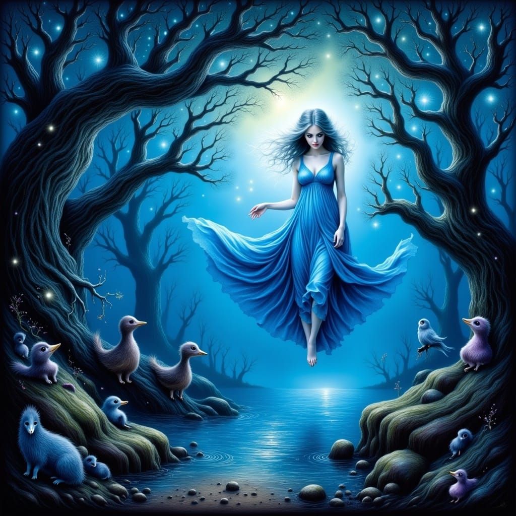 Heavy hung the canopy of blue, 
Shade my eyes and I can see you