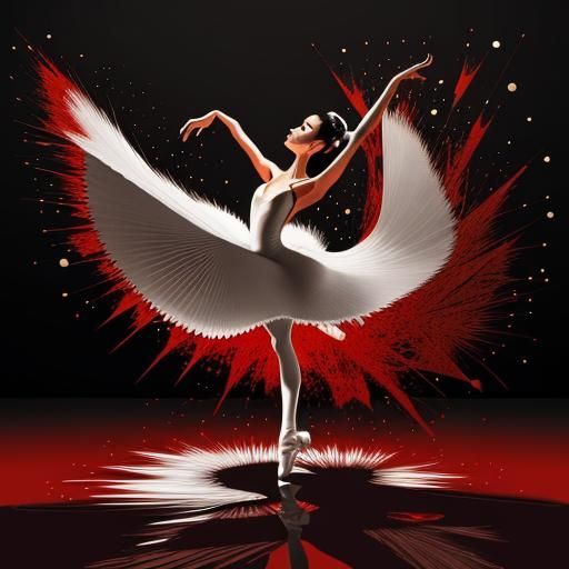 Minimalist Ballerina Silhouette in Surreal Line Art