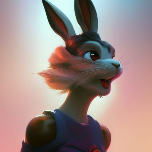 Hyperdetailed Portrait of Bugs Bunny