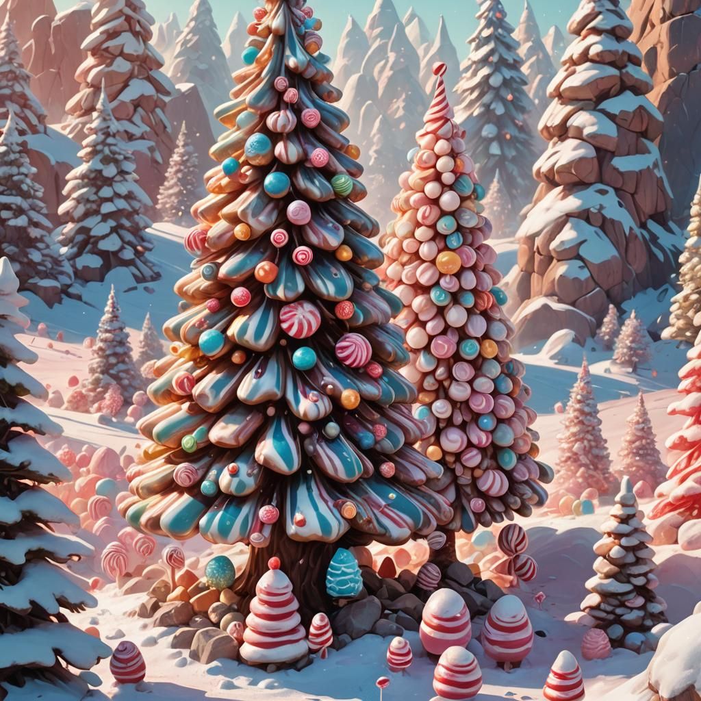 Candyland Christmas Tree in Winter Wonderland