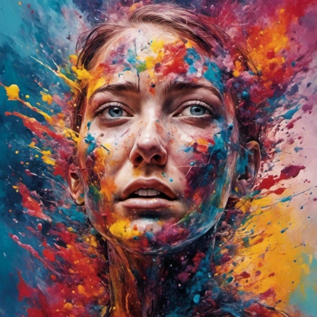 Abstract Figurative Art Expressing Anger and Feelings