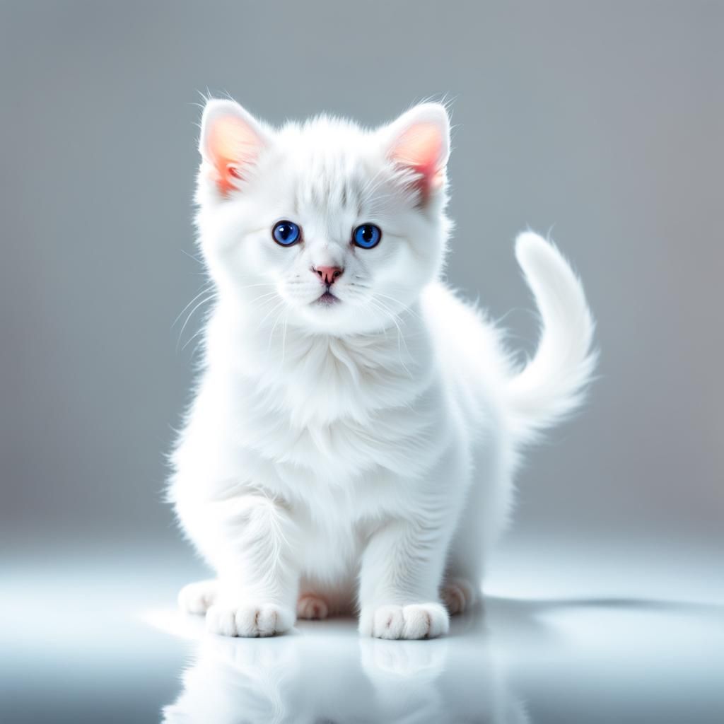 Gattino bianco occhi celesti