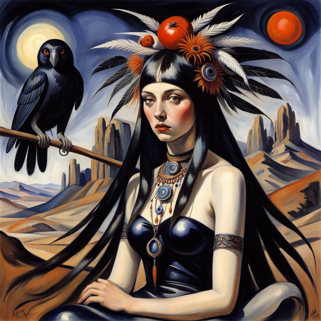 Surreal Goth-Hippie Fusion: A Magical Maximalist Vision