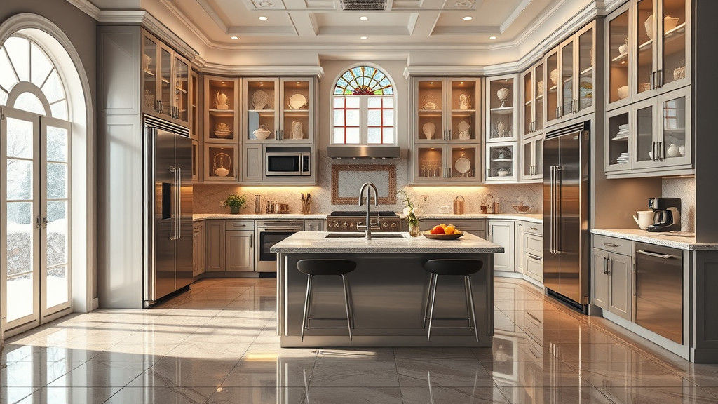 Futuristic American Fantasy Kitchen with Winter Ambiance