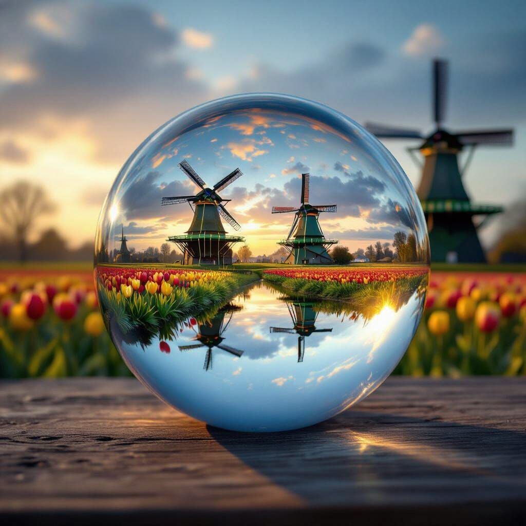 Glass Orb Captures Vibrant Miniature Netherlands