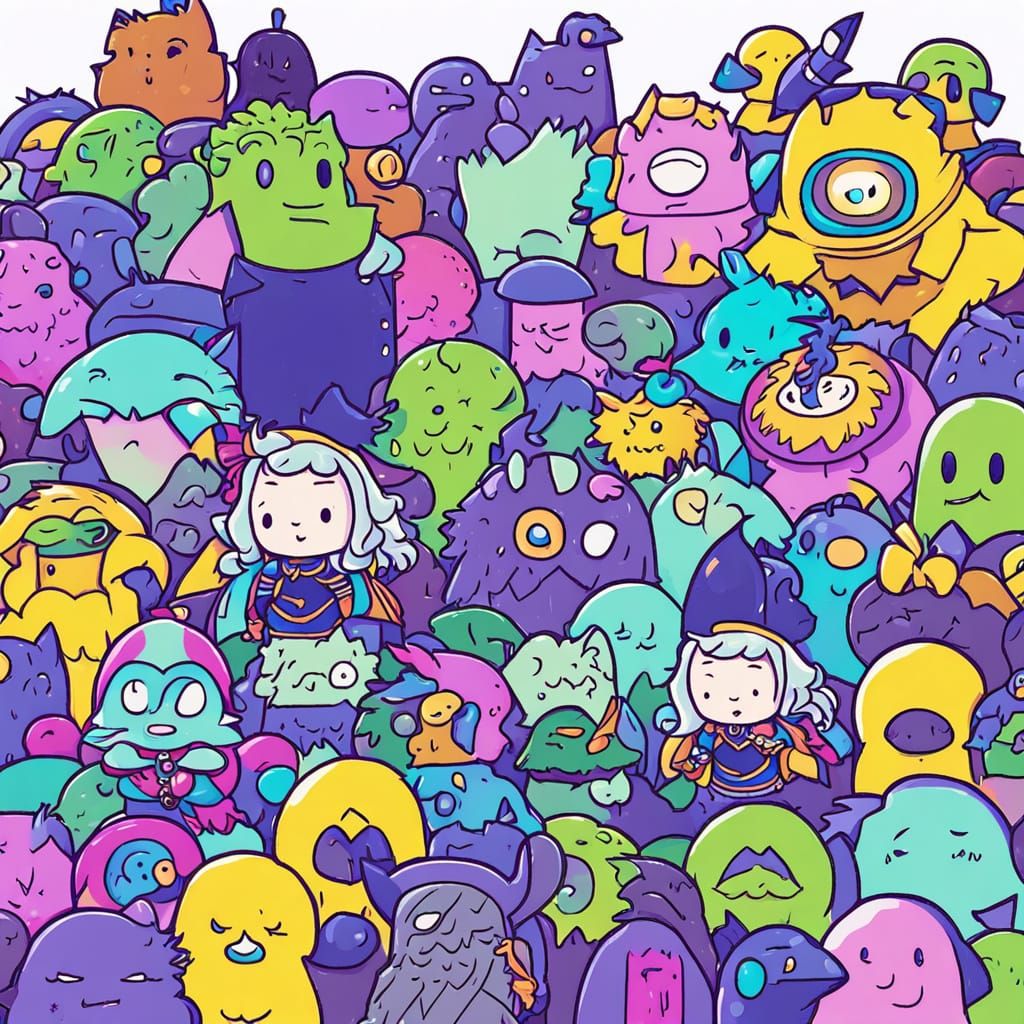 Cute Chibi Odin with Ravens in 2D Style