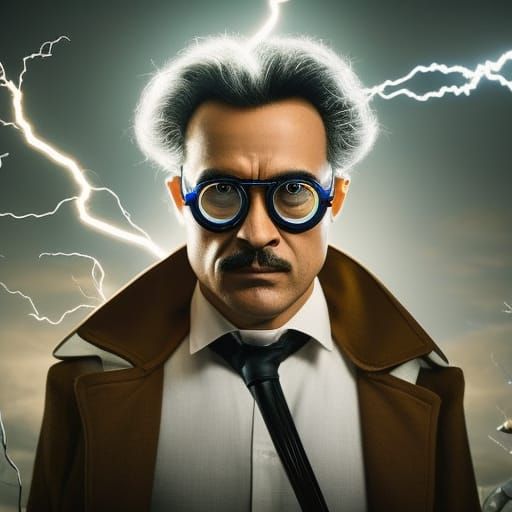 Mad Scientist in Tesla-esque Laboratory