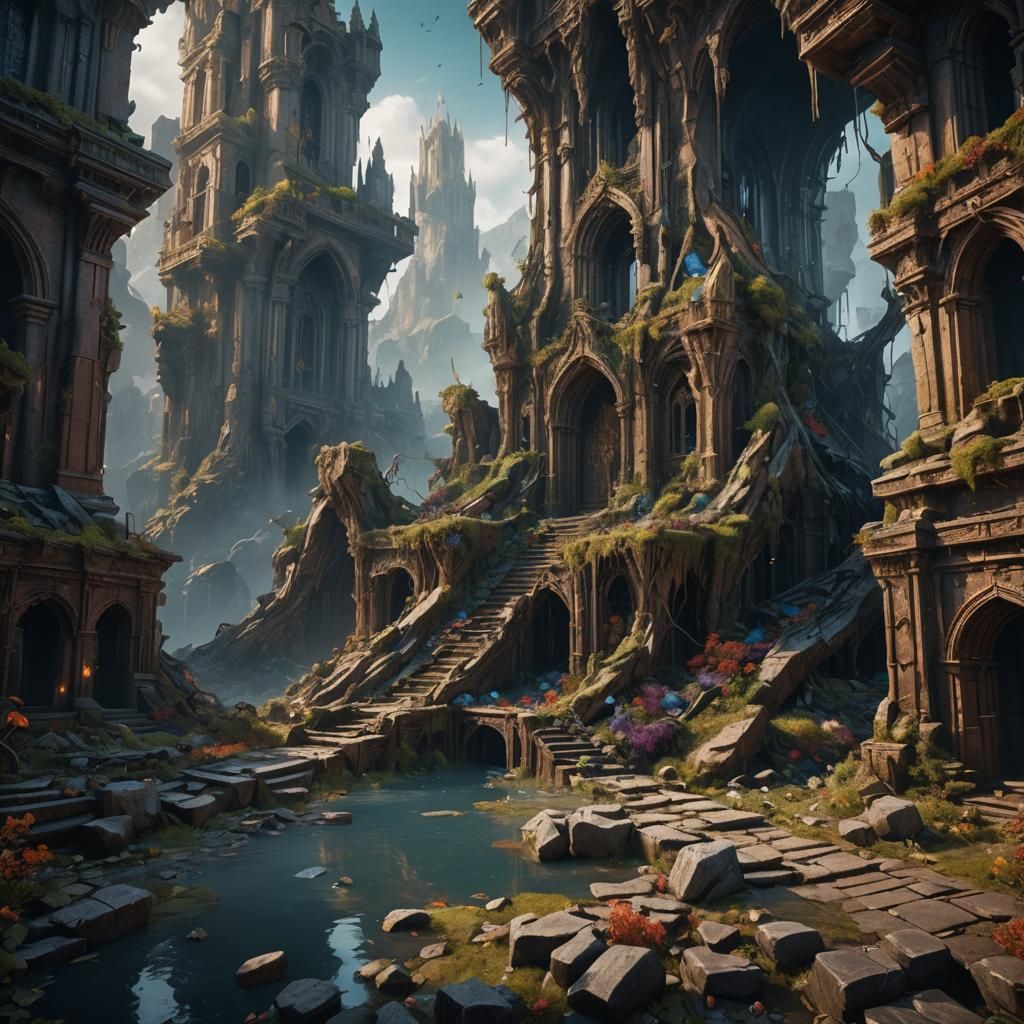 Tragic Broken Soul: Detailed Matte Painting