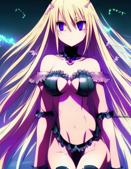 Anime Woman with Blonde Hair in Manga Style