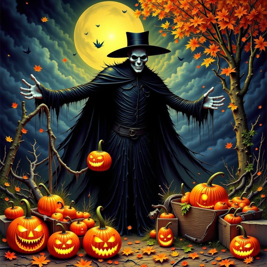 Headless Horseman's Halloween Farmstand: Frazetta Style