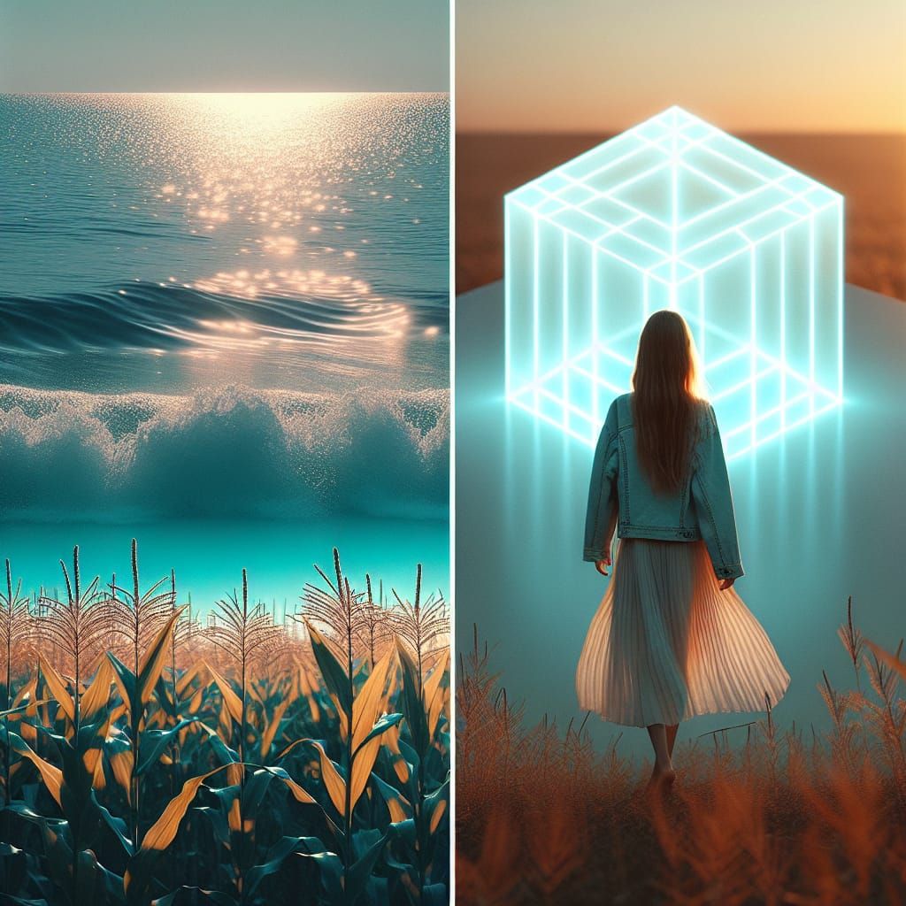 A Girl Longs for Solace in a Vibrant Cornfield