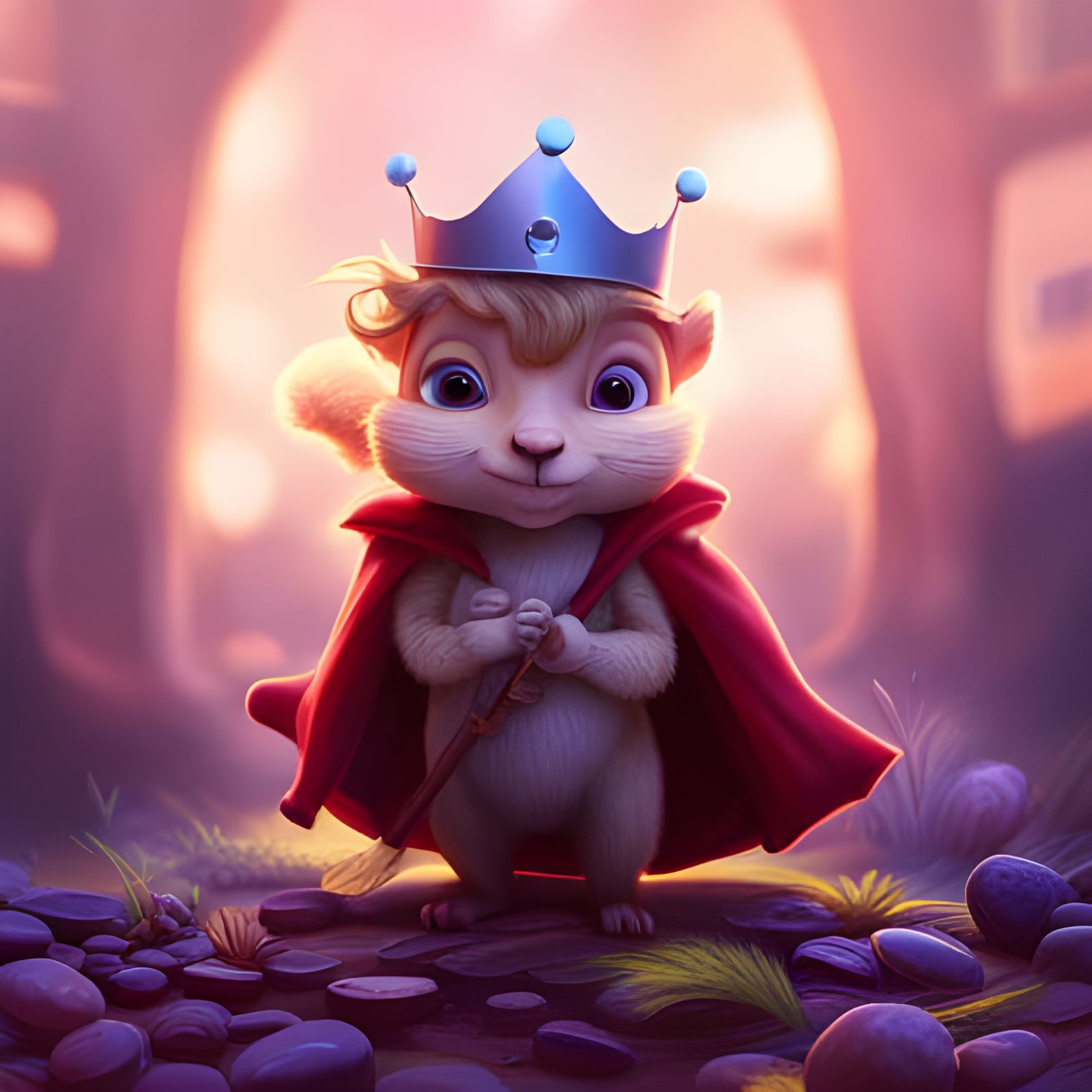 Squirrel Lord of the Flies in 3D Digital Art