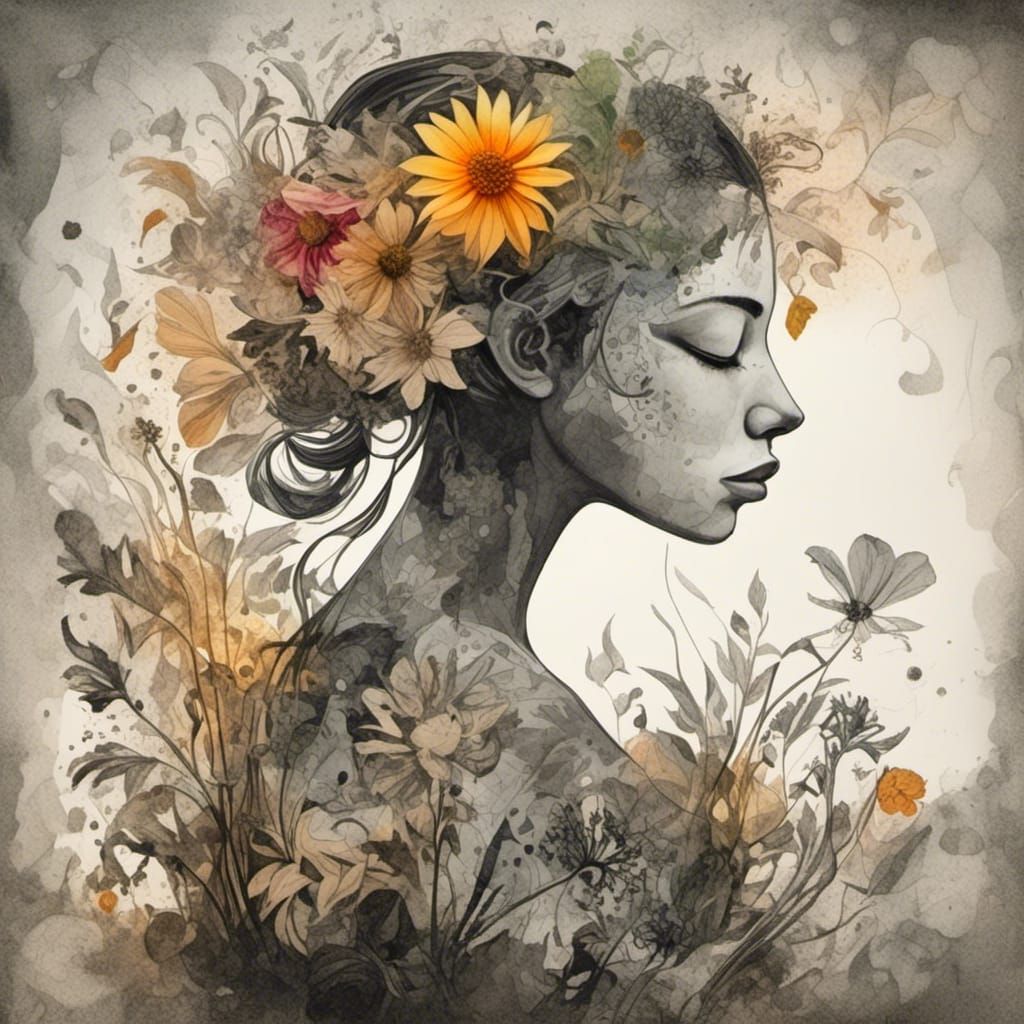 Smokey Silhouette Princess in Double Exposure Art