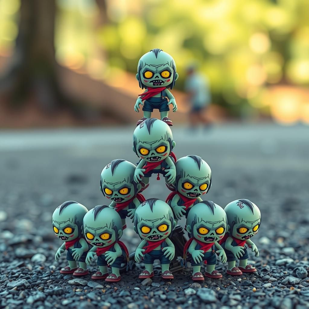 Chibi Zombie Baby Human Pyramid