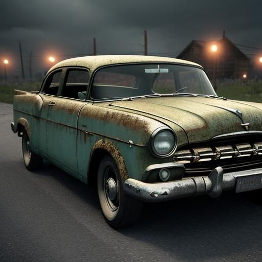 Vintage 1950s Car Rendered in 3D