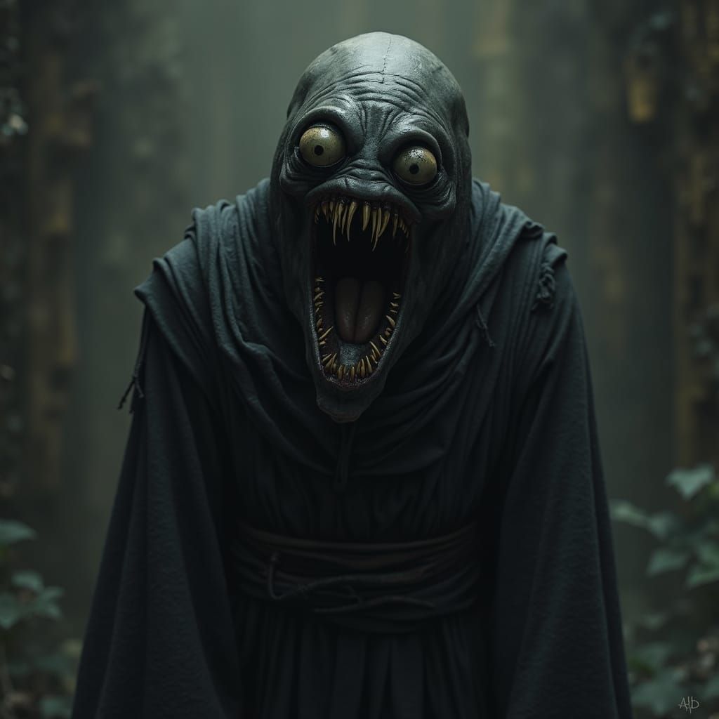 Horrifying Biomechanical Monster in Dark Fantasy Art