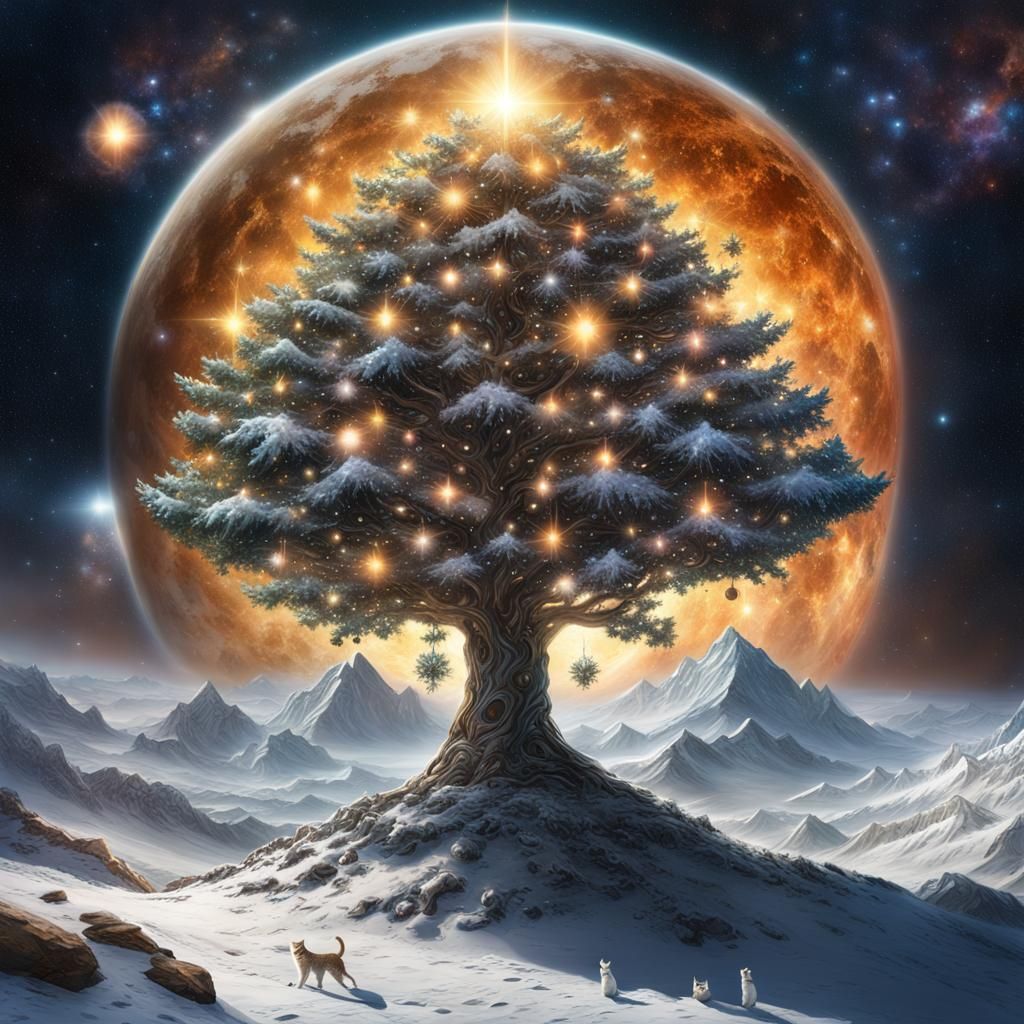 Cosmic Christmas Tree on the Moon