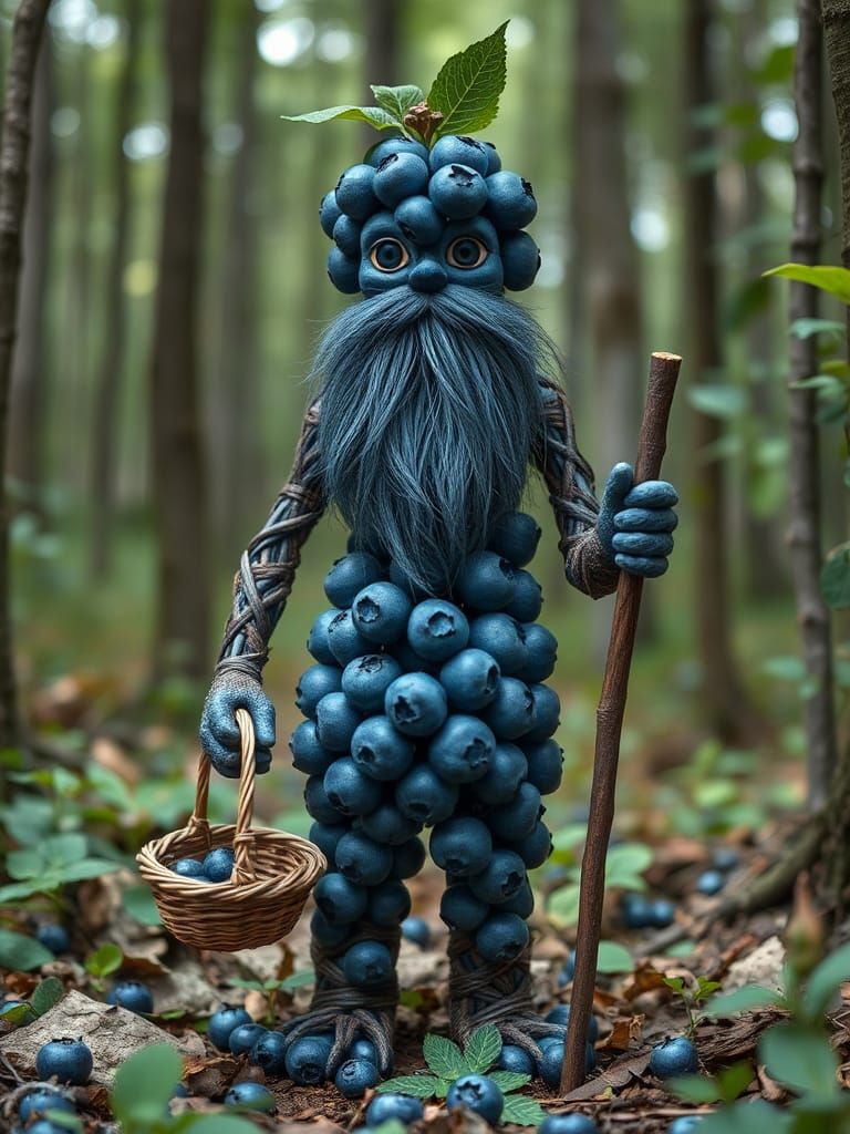 Blueberry Man in Fairy Tale Forest
