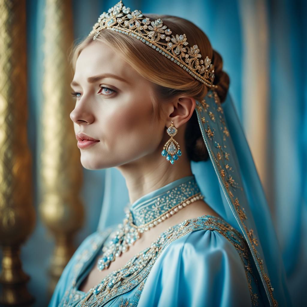 Russian Princess Portrait in Romantic Realist Style