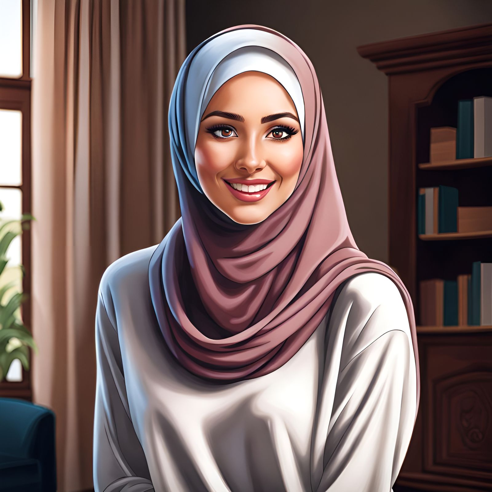 Beautiful Turkish Hijabi Woman Adjusting Her Hijab