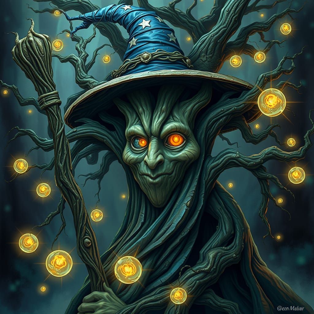 Mystical Wizard Tree in Eldritch Whimsy
