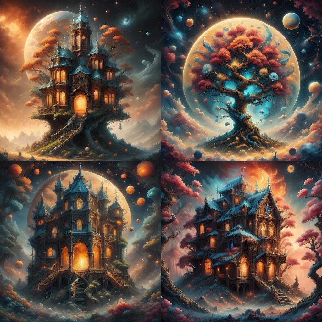 Elysian Fantasy Landscape with Ethereal Magic