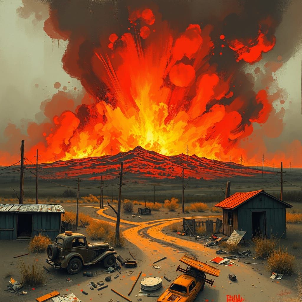 Inferno in Rural Wasteland: A Dystopian Vision