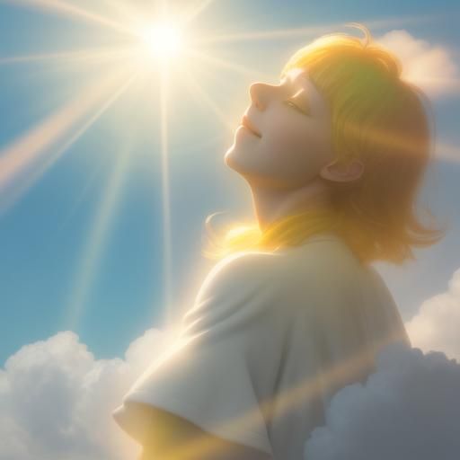 Heavenly Sunshine Beams Through Divine Clouds