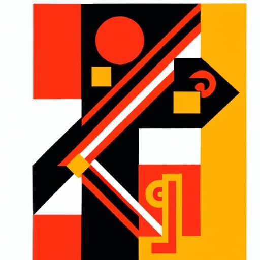 Geometric Bauhaus Screen Print in Pop Art Style