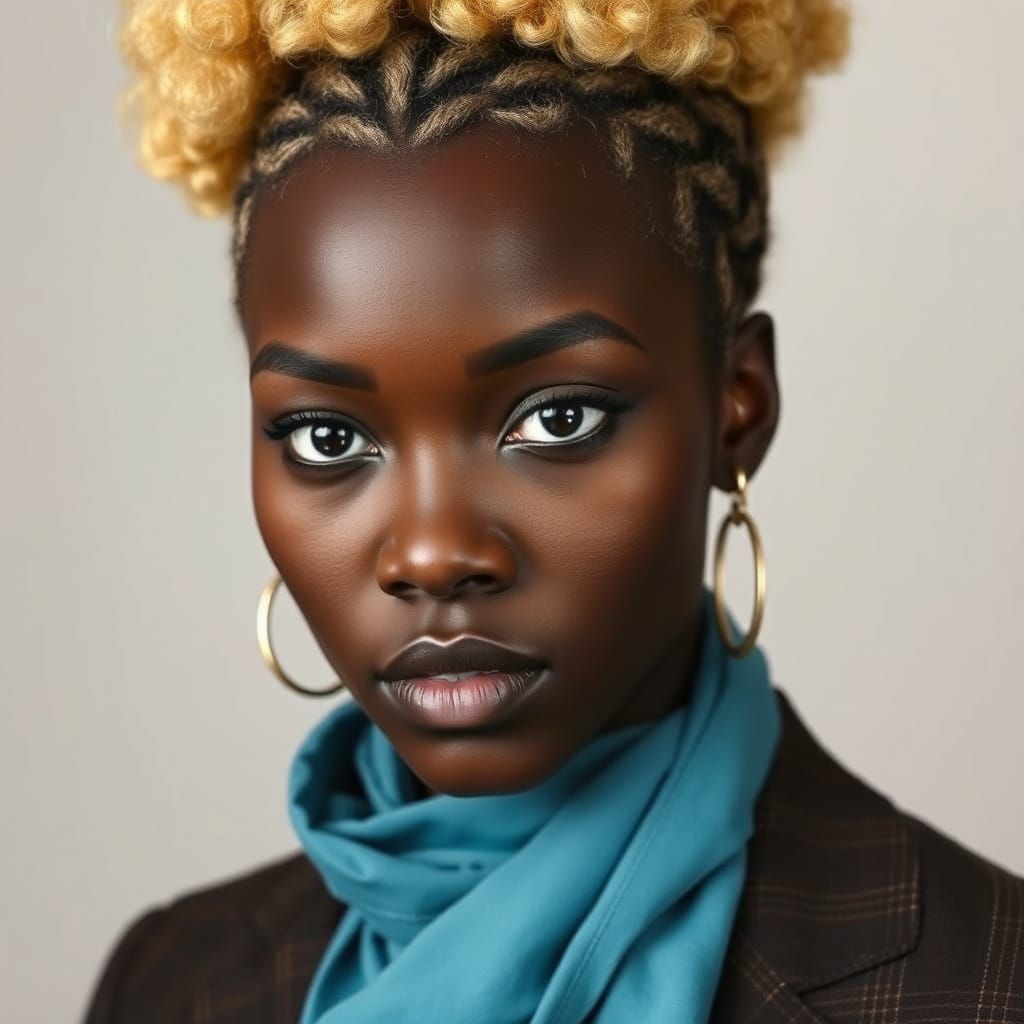 African Beauty Meets Japanese Elegance in Portrait