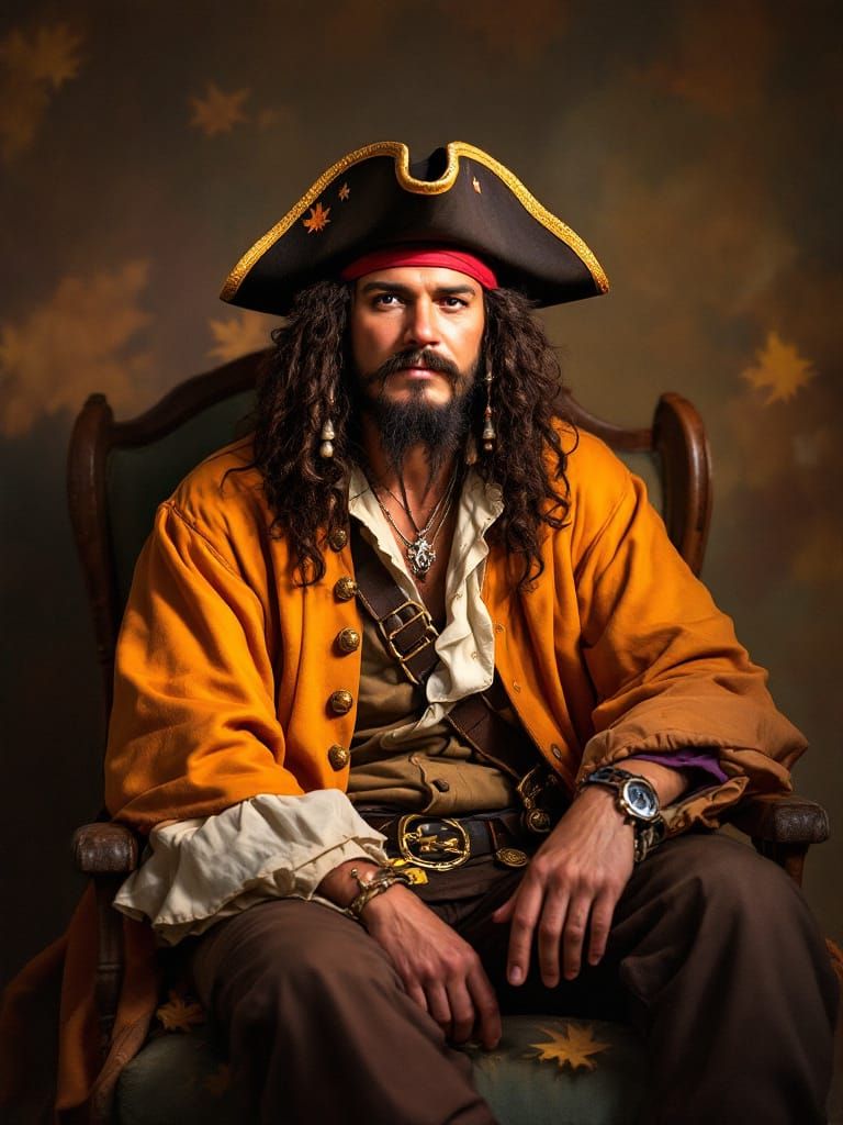Blackbeard Portrait in Nostalgic Autumn Festival Style