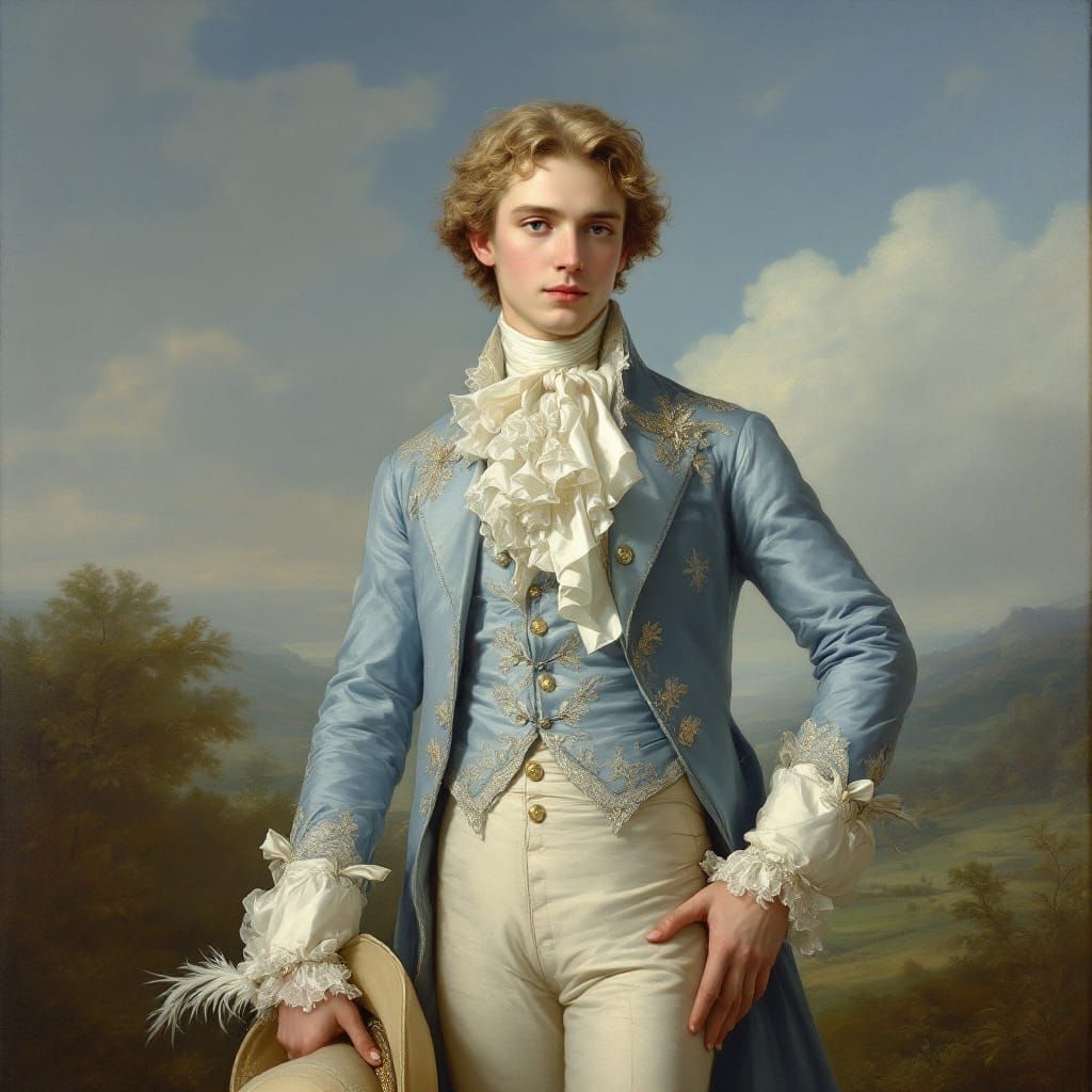 Elegant Nobleman in Pastoral Landscape