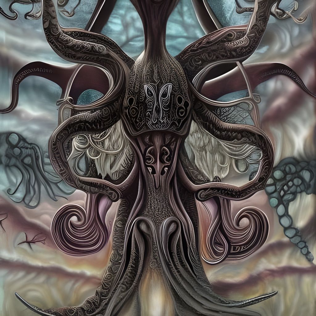 Grimdark Octopus Nightmare Inspired by Giger